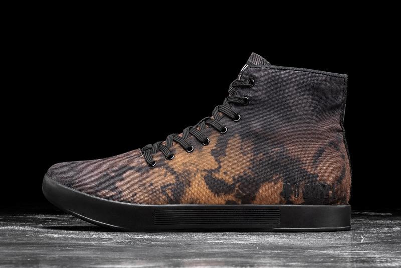 Black Nobull High-Top Toffee Tie-Dye Canvas Women\'s Trainers | CA N2027W